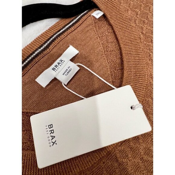 NWT BRAX FEEL GOOD Size 2XL Rick Crewneck Sweater Diamond Knit Merino/Silk - Picture 5 of 11